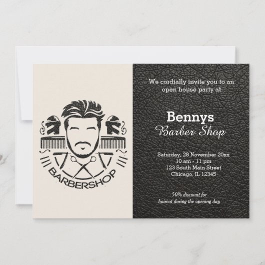 Barbershop leder open dag kaart (Voorkant)