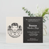 Barbershop leder open dag kaart (Staand voorkant)