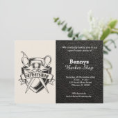 Barbershop leder open dag kaart (Staand voorkant)