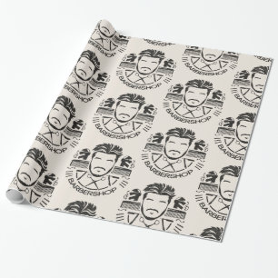 Barbershop leerlook cadeaupapier