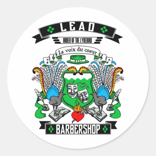 Barbershop leidende wapenstilstand ronde sticker (Voorkant)