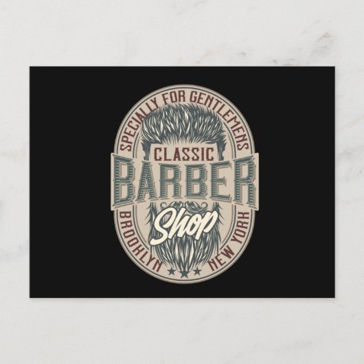  Barbershop Logo Briefkaart (Voorkant)