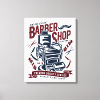 barbershop Logo Canvas Afdrukken