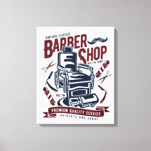 barbershop Logo Canvas Afdrukken