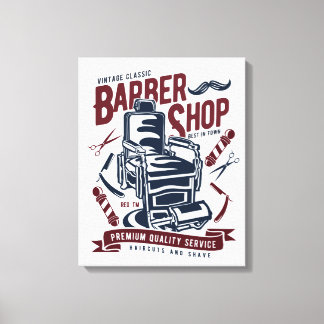 barbershop Logo Canvas Afdrukken