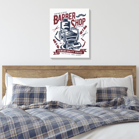  barbershop Logo Canvas Afdrukken (Insitu (Slaapkamer))