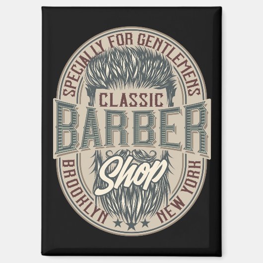 Barbershop Logo Magneet (Voorkant)