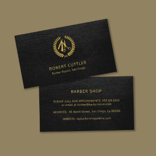 Barbershop LOGO promotioneel zwart goud Visitekaartje