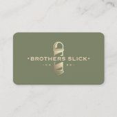 Barbershop Loyalty Punch Sage Gold Barber Pole Visitekaartje (Voorkant)