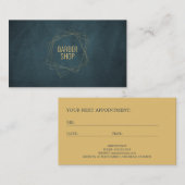 Barbershop luxe marine goud afspraak sjabloon afsprakenkaartje (Voorkant / Achterkant)