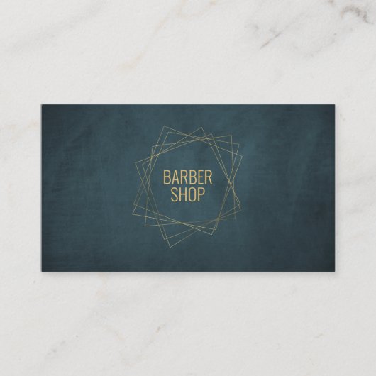 Barbershop luxe marine goud afspraak sjabloon afsprakenkaartje (Voorkant)