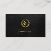 Barbershop luxe zwart logo afspraak sjabloon afsprakenkaartje (Voorkant)