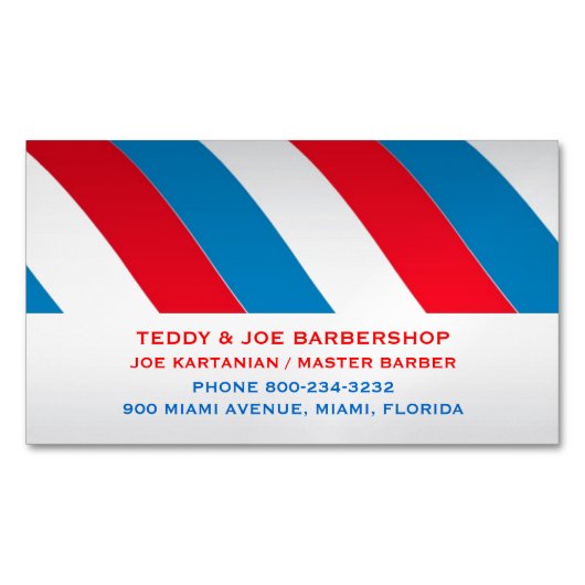Barbershop Magnetisch Visitekaartje (Voorkant)