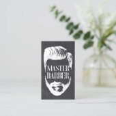 Barbershop Master Barber  Chalkboard Hair Visitekaartje (Staand voorkant)