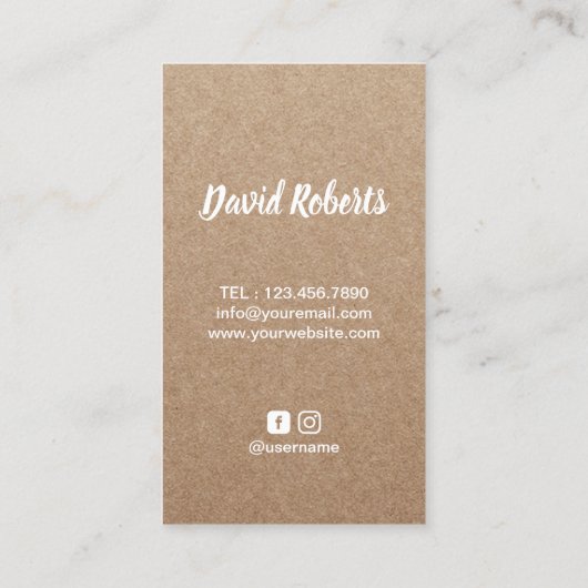 Barbershop Master Barber Rustic Kraft Hair #2 Visitekaartje (Achterkant)