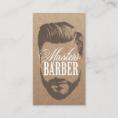Barbershop Master Barber Rustic Kraft Hair #2 Visitekaartje (Voorkant)