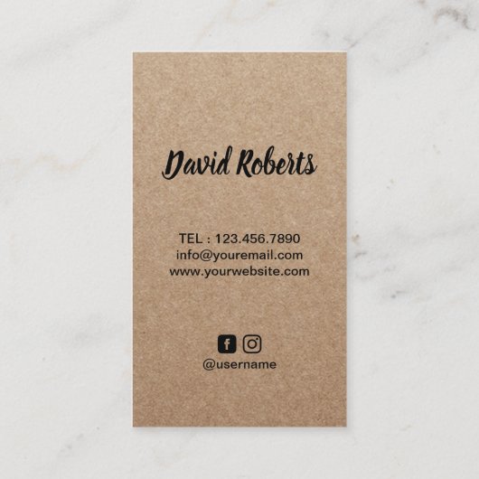 Barbershop Master Barber Rustic Kraft Hair Visitekaartje (Achterkant)