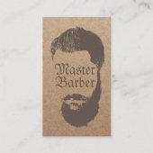 Barbershop Master Barber Rustic Kraft Hair Visitekaartje (Voorkant)