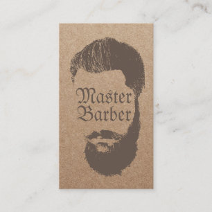 Barbershop Master Barber Rustic Kraft Hair Visitekaartje