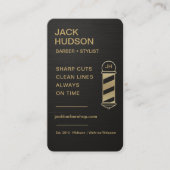 Barbershop Metallic Black Gold Barber Haircut  Visitekaartje (Voorkant)