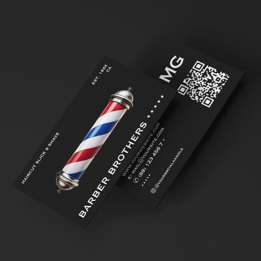 Barbershop Modern Classic Barber Pool Zwart Visitekaartje