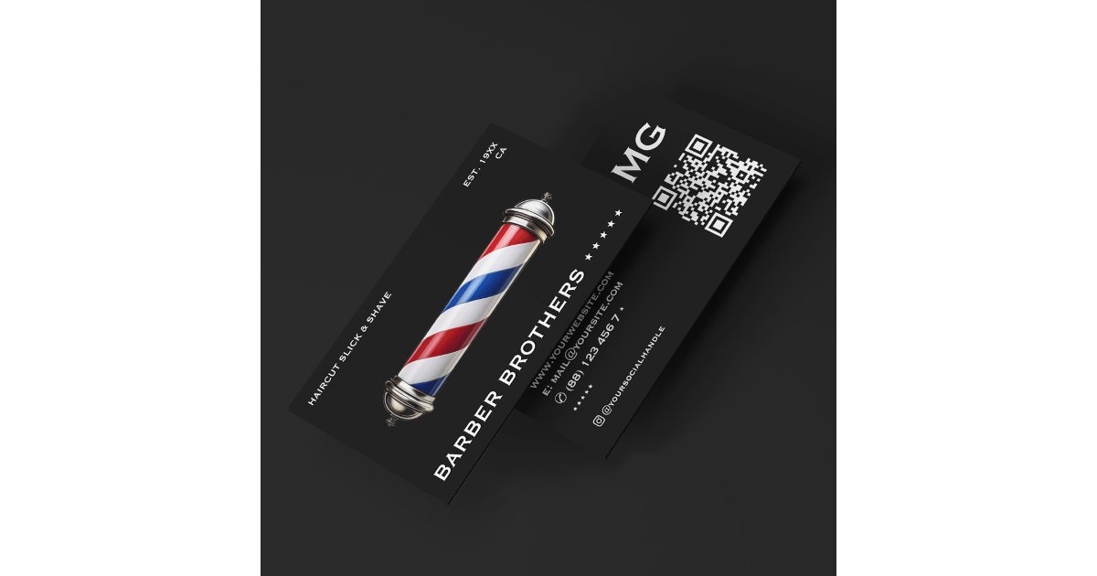 Barbershop Modern Classic Barber Pool Zwart Visitekaartje | Zazzle.nl