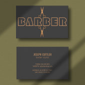 Barbershop modern koperscript grijs visitekaartje