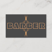 Barbershop modern koperscript grijs visitekaartje (Voorkant)
