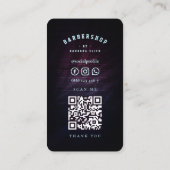 Barbershop Moderne Neon Barber's Pole Barber Visitekaartje (Achterkant)