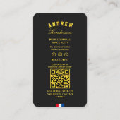 Barbershop Moderne Schaar Geel Rood Blauw Wit Visitekaartje (Achterkant)