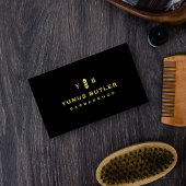 Barbershop Monogram Gouden Barber Pool Logo Visitekaartje