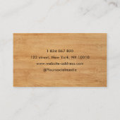 Barbershop Monogram Parber Pool Rustiek Hout Visitekaartje (Achterkant)