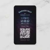 Barbershop Neon Barber's Pole Modern Barber Visitekaartje (Achterkant)