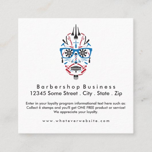 barbershop over rietsuiker klantenkaartje (Voorkant)