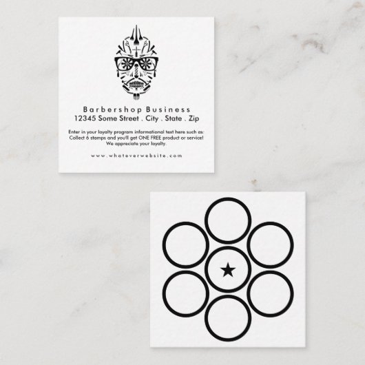 barbershop over rietsuiker klantenkaartje (Voorkant / Achterkant)