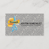 Barbershop Patroon | Barber Scissors Logo Visitekaartje (Voorkant)