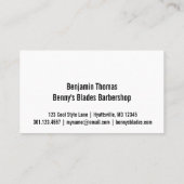 Barbershop Pole Zwart-wit Barber Visitekaartje (Achterkant)