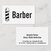 Barbershop Pole Zwart-wit Barber Visitekaartje (Voorkant / Achterkant)