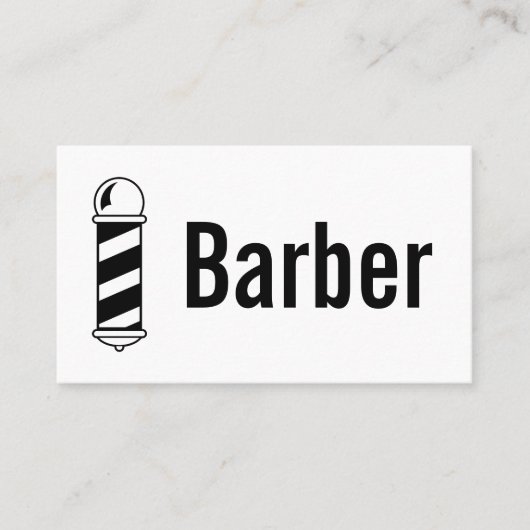 Barbershop Pole Zwart-wit Barber Visitekaartje (Voorkant)