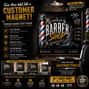 Barbershop Poster Barberszaak Reclameontwerp