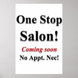 Barbershop Poster one Stop Salon binnenkort