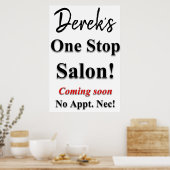 Barbershop Poster one Stop Salon binnenkort (Keuken)