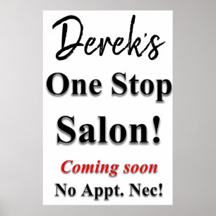 Barbershop Poster one Stop Salon binnenkort