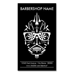 barbershop punk calavera visitekaartje magneet