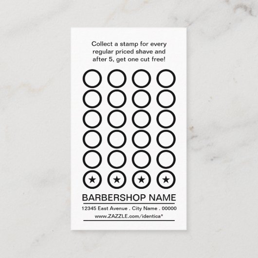 barbershop punk schedel klantenkaartje (Achterkant)