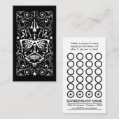 barbershop punk schedel klantenkaartje (Voorkant / Achterkant)