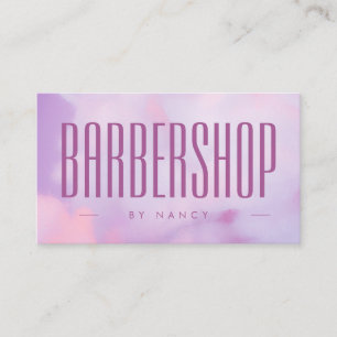 Barbershop Qr Code Logo Paars Holografisch  Visitekaartje