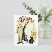 Barbershop Quartet 1936 Norman Rockwell Feestdagenkaart (Staand voorkant)