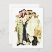 Barbershop Quartet 1936 Norman Rockwell Feestdagenkaart (Voorkant / Achterkant)
