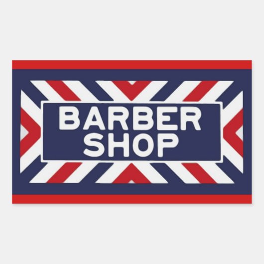 Barbershop Rechthoekige Sticker (Voorkant)
